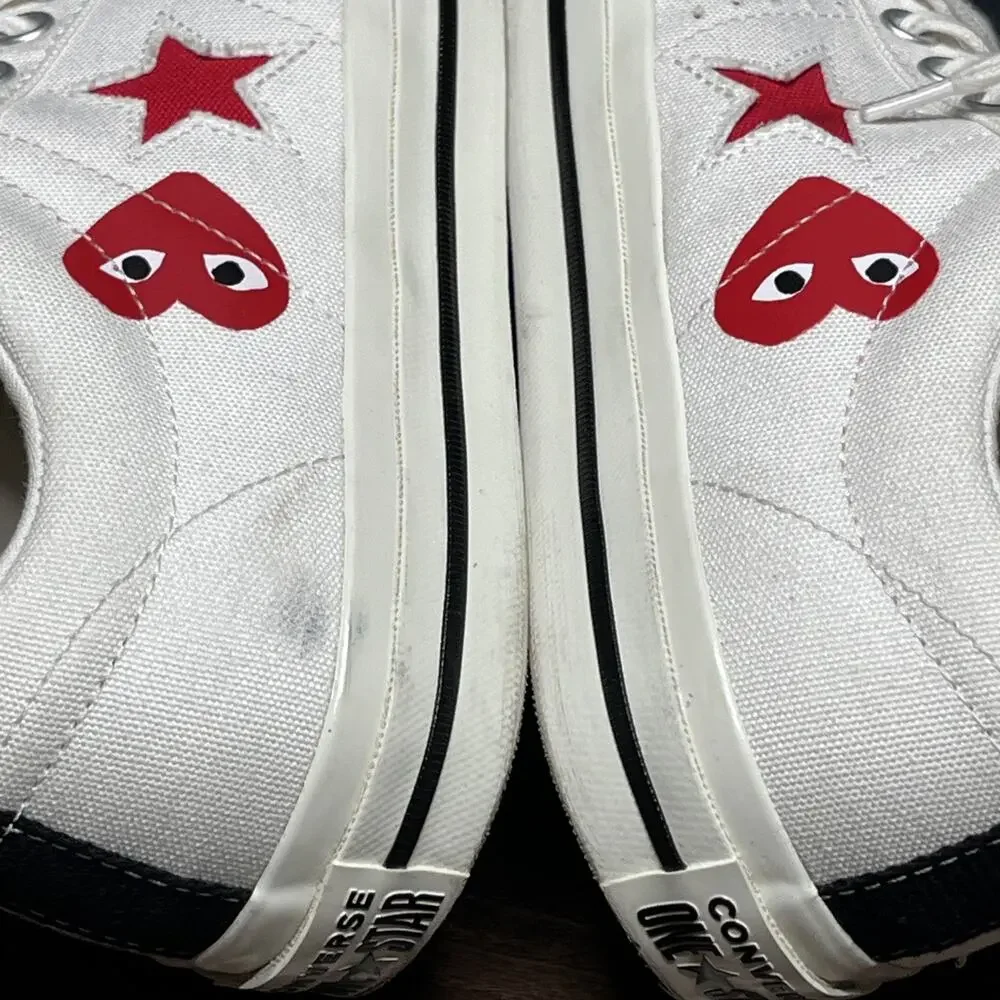 Converse Specialty Collab Comme des Garçons Play x Converse One Stars EUC Sz 10.